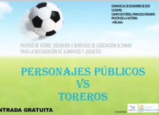 Partido de fútbol benéfico entre toreros y personajes públicos en Rincón de la Victoria