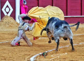 Simón Andreu corta dos orejas y Chicharro es herido en el inicio de la Feria de Málaga