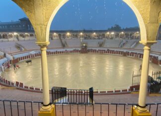 Un fuerte aguacero obliga a suspender la primera del Circuito Provincial tras la lidia del segundo novillo en Antequera