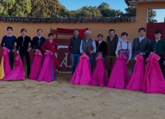 Tentadero de la Escuela Taurina de la Diputación de Málaga en la ganadería de López Gibaja